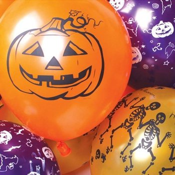 할로윈인쇄풍선(20개입)골드세트 호박 해골 박쥐 유령_WC87516