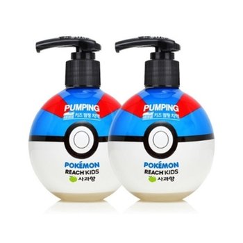 페리오 키즈 포켓몬볼 펌핑치약 사과향 250g 2개