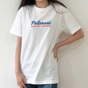 [험블] 폴라로이드 레터링 오버핏 반팔티 루즈핏 화이트 (5793596)