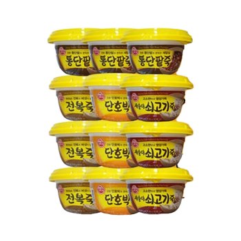 오뚜기 용기 죽 (쇠고기죽+단호박죽+전복죽+통단팥죽) 각3입씩