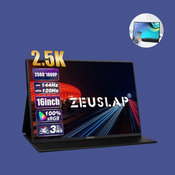 제우스랩 휴대용 고해상도 모니터 P16K QHD 포터블 모니터