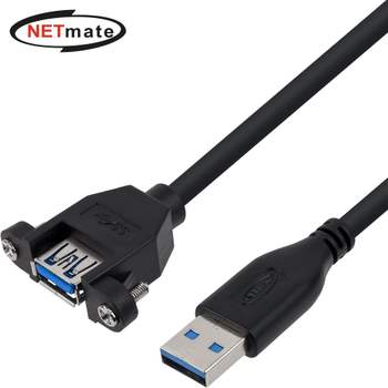 NMC-UF310SB 162ANI36 USB3.0 연장 AM-AF 판넬형 케이블 1m블랙