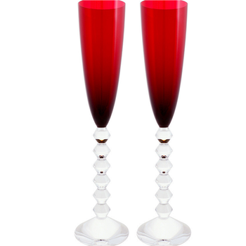 바카라 베가 플루티시모 샴페인잔 세트 레드 2P 바카랏