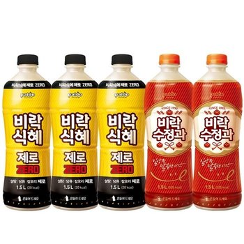 팔도 1.5L 비락 식혜 제로 3개 + 수정과 2개 총 5패트 (30954579)
