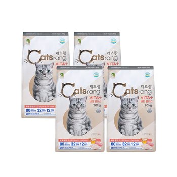 [2+2] 캐츠랑 업그레이드 고양이사료 20kg 4개