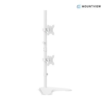 마운트뷰 폴타입 상하 듀얼 모니터암 벽면 밀착형 모니터 거치대 (스탠드/클램프)