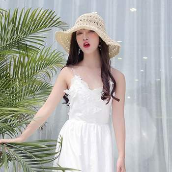 밀짚 썬캡 나들이 여행패션 왕골 봄여름가을 코디 모자