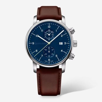 [해외] Wenger 벤거 스위스 아미 남성용 01.1743.125 어반 클래식 블루 크로노그래프 시계 42mm 7885770