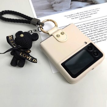 갤럭시 Z플립4 케이스 갓템 베어피규어 스트랩케이스 지플립3