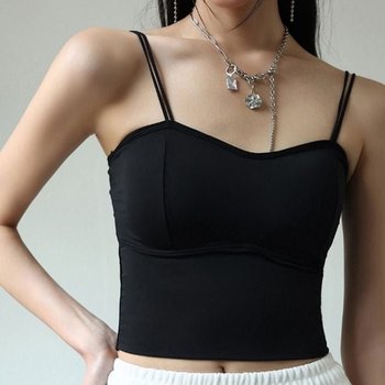 미니멀 팔레트 심플디테일 프리미엄 레이디스 듀얼 코드 세미크롭 탱크탑 (WFJTCL5)