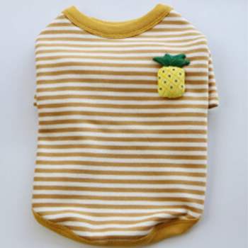 강아지 스트라이프 과일 반팔티 파인애플 1P 내피 저렴한강아지옷