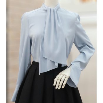 [JJ지고트]턱 타이 실키 커프스 블라우스 GP2A0BL201_DG