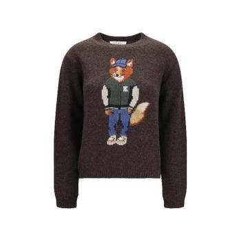 [해외] 메종 키츠네 MRWKJ09KT1241 0553 DARK WOOD Dressed Fox wool blend Sweater