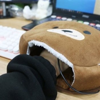 곰돌이 온열 마우스패드 USB발열 귀여운 캐릭터 D