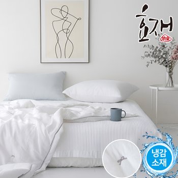 구엘 여름 냉감 자수 차렵이불 베개세트(Q) by효재