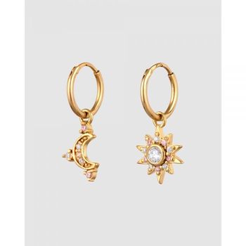 [해외] Elli Jewelry 엘리 쥬얼리 귀걸이 크레올 선 지르코니아 925 스털링 실버 골드 플레이트 - 75320