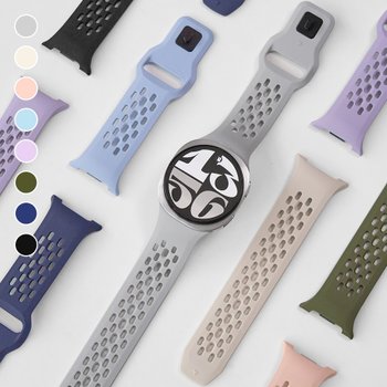 갤럭시워치8 에어핏 실리콘 스트랩 밴드 시계줄 스포츠 브리즈홀 40mm 44mm 46mm 클래식 전기종