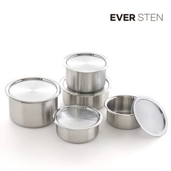 에버스텐 케이크 퍼펙트 5종 세트(330/400/550/600/1000ml) 원형 반찬통 캐니스터