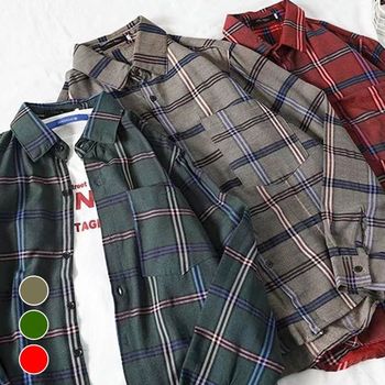 남성 기본체크 남친룩 교회오빠 캐주얼 체크 남방