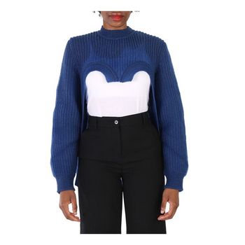 [해외] 버버리 여성 Warm 로얄 블루 컷아웃 니트 테크니컬 리컨스트럭트 스웨터 사이즈 스몰 여성 45680