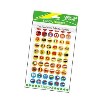 그림스티커 만국기 5매 1팩 나라 국기 포인트 칭찬 문구/사무용품