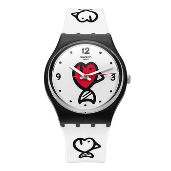 스와치 스와치 GB321 I LOVE YOUR FOLK FISHY FISHY 공용 우레탄시계