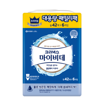 크리넥스 마이비데클린케어아쿠아 42매*6입