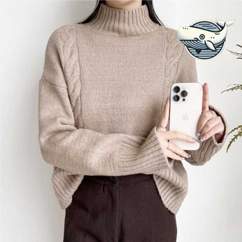 따뜻한 포근 니트 스웨터 여유핏 체형보완 겨울 반팔니트 크롭니트