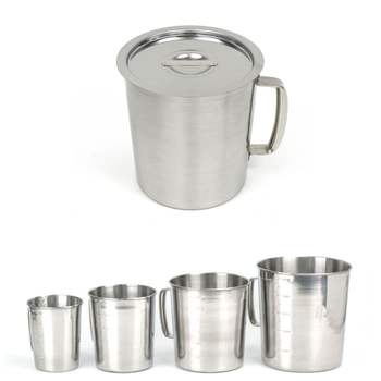 3리터 736QVJ44 스텐 계량컵 계량비커 16.7x18cm 뚜껑포함