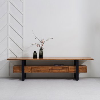 벨리엔 참죽원목 오크 서랍 거실장 2100