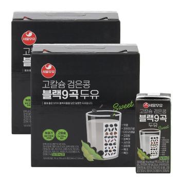 서울우유 고칼슘 검은콩 블랙9곡 두유 190ml 32팩-칼슘250mg 식물성 단백질 함유 (S37852552)