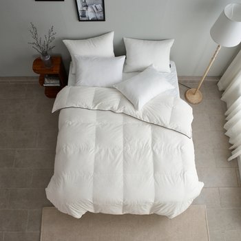 사계절용 알러지케어 블랙파이핑 시베리안 구스 이불(솜털95프로) - 킹600g