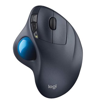 [해외] 로지텍 무선 마우스 M570t 실버블루 트랙볼 5버튼 최대 18개월 배터리 수명 정품 3년 무상 보증