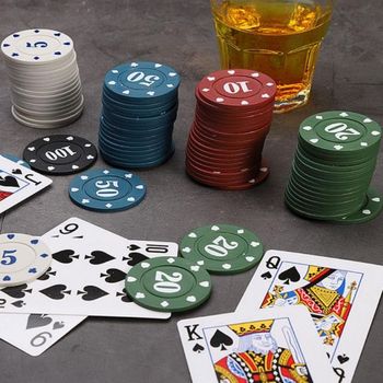 카지노칩 포커 게임 카드 겜블 방수 휴대용 100개입