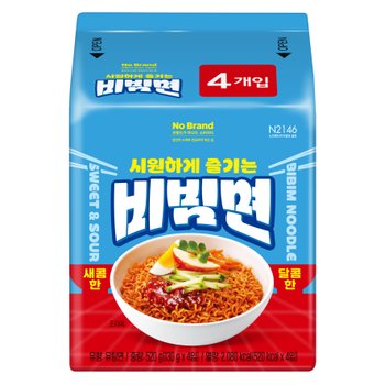 신상 노브랜드 비빔면 130g*4입