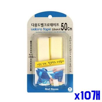탈부착쉬운 418IJR76 찍찍이 테이프 2.5x50cm 화이트 x10개묶음