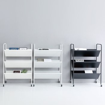 마켓비 RATNER 책꽂이 트롤리 3단 당일발송 라이트그레이