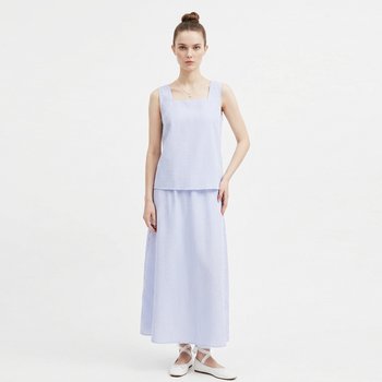 [샵앤] 여성 잔고방 바캉스 민소매 나시 롱스커트 세트 NTT-WSET-21152-소라