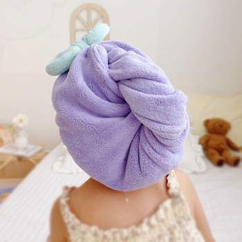 리본 드라이 헤어 캡 머리말리기 헤어타올 머리수건