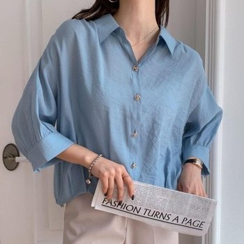 CSH2ECC블소아 놈코어 스프링 오버핏 오피스 여성 블라우스_18155244_597559