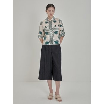 [세정_인디안여성복]/2026여름신상/패턴 카라 블라우스MDBNS6M41910_GN_GN