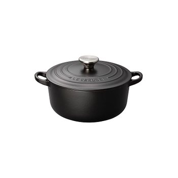 [해외] 르크루제(Le Creuset) 주물 에나멜 냄비 코코트 론드 20cm 매트 블랙 가스 IH 오븐 호환【정품】