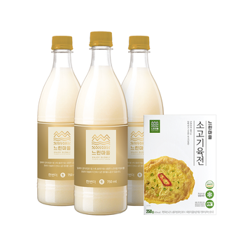 무아스파탐 느린마을막걸리 한번더 11도 750ml x 3입 + 육전