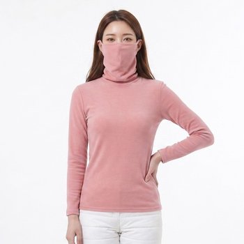 투엘라 여성 윈터쉴드 고밀도 기모 마스크넥 티셔츠(W6WT17)
