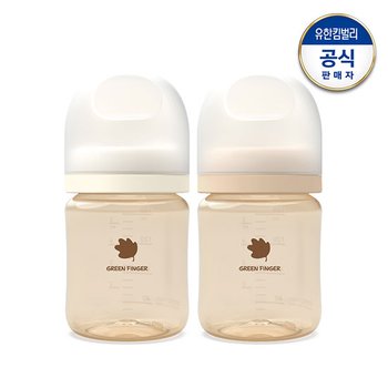 그린핑거 베베그로우 PPSU 젖병 트윈팩 크림베이지 160ml(노꼭지)