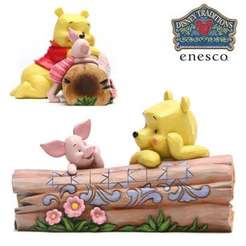 푸와 피그렛 통나무 피규어 10cm 캐릭터 장식 인형