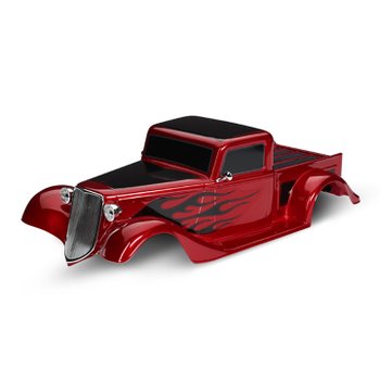 AX9335R Body, Factory Five 35 Hot Rod Truck,complete (red)(painted, decals applied)
