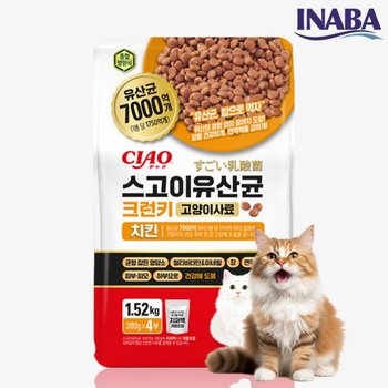 이나바 챠오 스고이 유산균 크런치 사료 치킨 1.52kg 1개