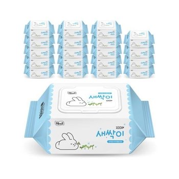 미래생활 잘풀리는집 새싹이 물티슈 캡형 100매 20팩 (WFHY6W3)