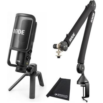 [해외] 독일 로데 마이크 방송용 Rode NT-USB USB Condenser Microphone PSA1 Articulated Arm Keepdrum